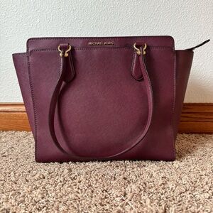 MICHAEL Michael Kors Burgundy Dee Dee Convertible Tote Bag